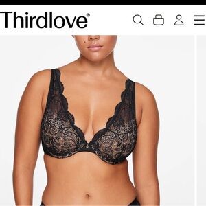 ThirdLove Lace Contour Plunge Bra 36A1/2